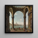 Caprice with Saint Paul and the old London bridge - Antonio Joli — framed artwork on a wall