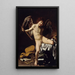 Love triumphs over all - Caravaggio — framed artwork on a wall