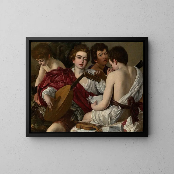 Les Musiciens - Caravaggio — framed artwork on a wall