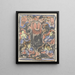 a decorative motif with two heralds at the top - Carel Adolph Lion Cachet — framed artwork on a wall