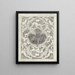 Decorative motif with lions - Carel Adolph Lion Cachet — framed artwork on a wall