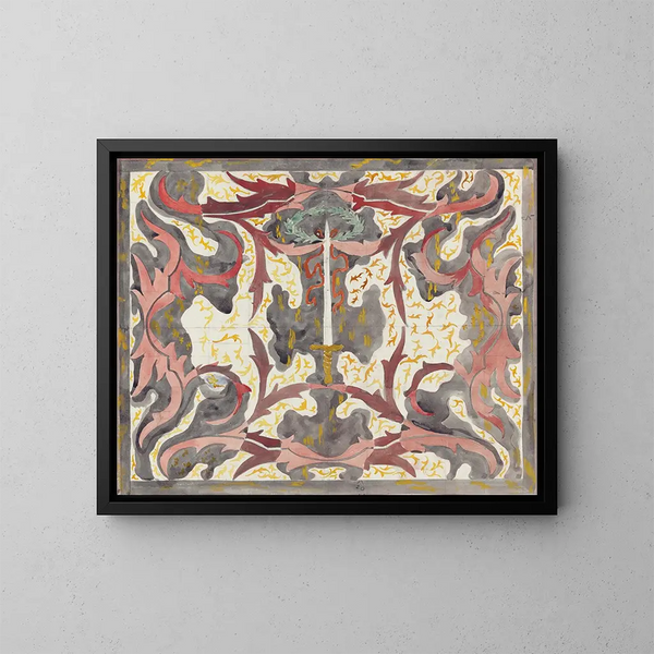 Conception décorative avec épée dressée - Carel Adolph Lion Cachet — framed artwork on a wall