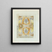 Decorative ornament with four two-headed lions - Carel Adolph Lion Cachet — framed artwork on a wall