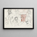 Caricature Heads - Carel Adolph Lion Cachet — framed artwork on a wall