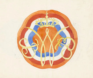 Carel Adolph Lion Cachet - Ontwerp voor een bord met een gekroonde W.webp