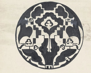 Carel Adolph Lion Cachet - Ontwerp voor een bord met twee gestileerde dieren.webp