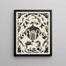 Project of ex-libris with monogram and lions - Carel Adolph Lion Cachet — framed artwork on a wall
