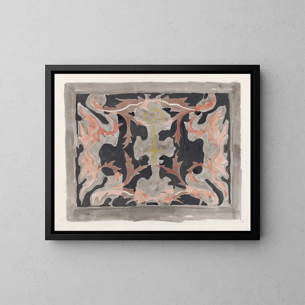 Diseño para un vestido - Carel Adolph Lion Cachet — cuadro enmarcado en la pared