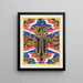 Proyecto de sello postal con una W coronada - Carel Adolph Lion Cachet — cuadro enmarcado en la pared