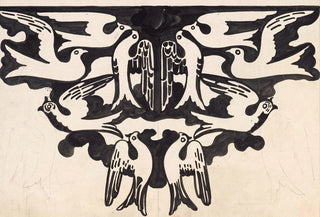 Carel Adolph Lion Cachet - Ontwerp voor wandtapijt met tien duiven.webp