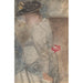 a seated woman with a flat hat resting on her left hand - Carel Adolph Lion Cachet — artwork view