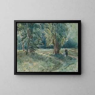 Carel Nicolaas Storm van sGravesande - Mevrouw Storm van s Gravesande geboren Clifford met haar dochter in het park van Bieberich.webp