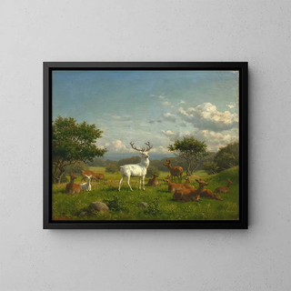 Carl Bgh - A white stag with its pack.webp