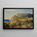 View of Monte Castiglione in Capri - Carl Blechen — framed artwork on a wall
