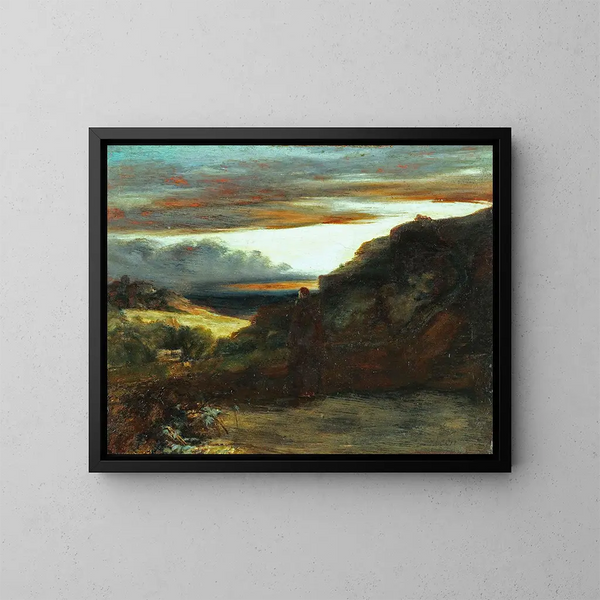 Monje en la terraza - Carl Blechen — cuadro enmarcado en la pared