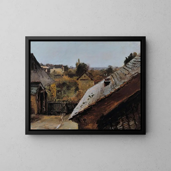 Vista de los techos y jardines - Carl Blechen — cuadro enmarcado en la pared