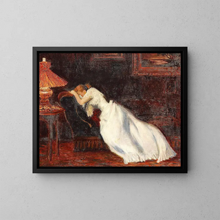 Carl Carlsen - Interir med pige p en sofa.webp