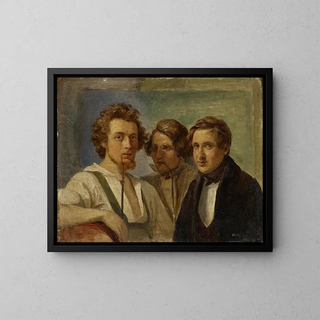 Carl Engel - SelfPortrait with Friends Painter of sea pieces Weiss and Joseph Fay.webp