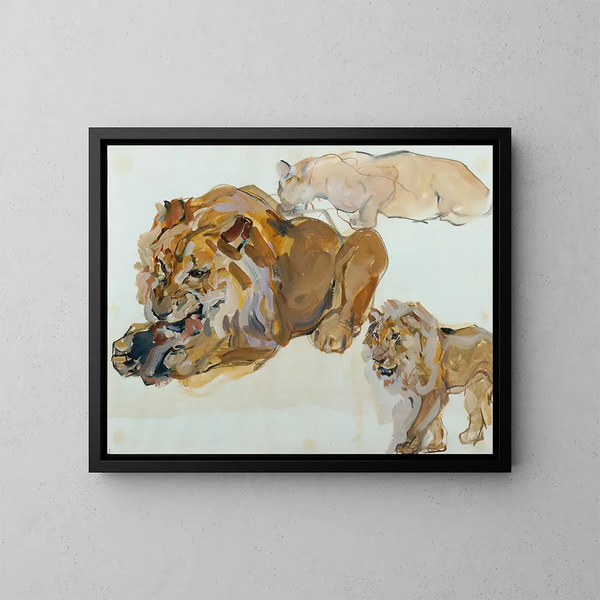 Study of Animals from Schönbrunn - Carl Fahringer — framed artwork on a wall
