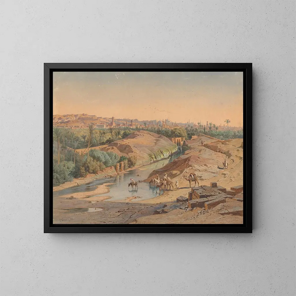 En los alrededores del Cairo - Carl Friedrich Heinrich Werner — cuadro enmarcado en la pared