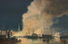 Incendio nocturno en Christianshavn, lado puerto de Copenhague - Carl Frederik Sørensen — vista de la obra