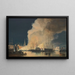 Incendio nocturno en Christianshavn, lado puerto de Copenhague - Carl Frederik Sørensen — cuadro enmarcado en la pared