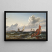 veleros y barco de pesca en el Sund frente a Kronborg - Carl Frederik Sørensen — cuadro enmarcado en la pared
