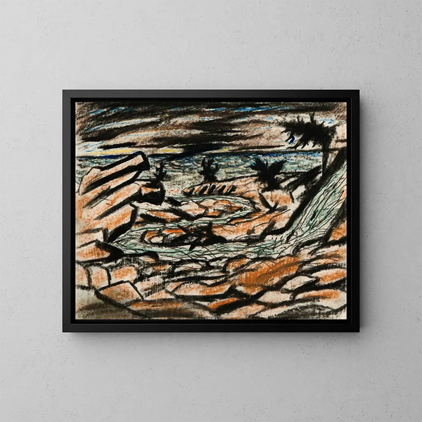 Paisaje costero - Carl Fredrik Hill — cuadro enmarcado en la pared