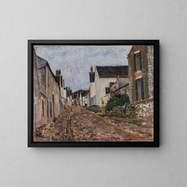 Rue de village francés à Montigny - Carl Fredrik Hill — cuadro enmarcado en la pared