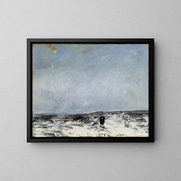 Landes con un coche - Carl Fredrik Hill — cuadro enmarcado en la pared