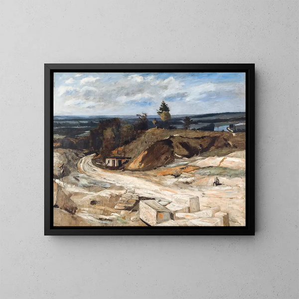 Carrière de pierre au bord de l'Oise II - Carl Fredrik Hill — cuadro enmarcado en la pared
