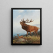 A roaring stag - Carl Friedrich Deiker — framed artwork on a wall
