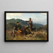Una caza exitosa - Carl Friedrich Deiker — cuadro enmarcado en la pared
