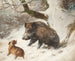 Perro de caza rastreando un jabalí - Carl Friedrich Deiker — vista de la obra