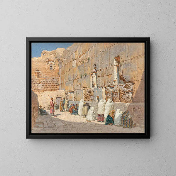 El Muro de las Lamentaciones en Jerusalén - Carl Friedrich Heinrich Werner — cuadro enmarcado en la pared