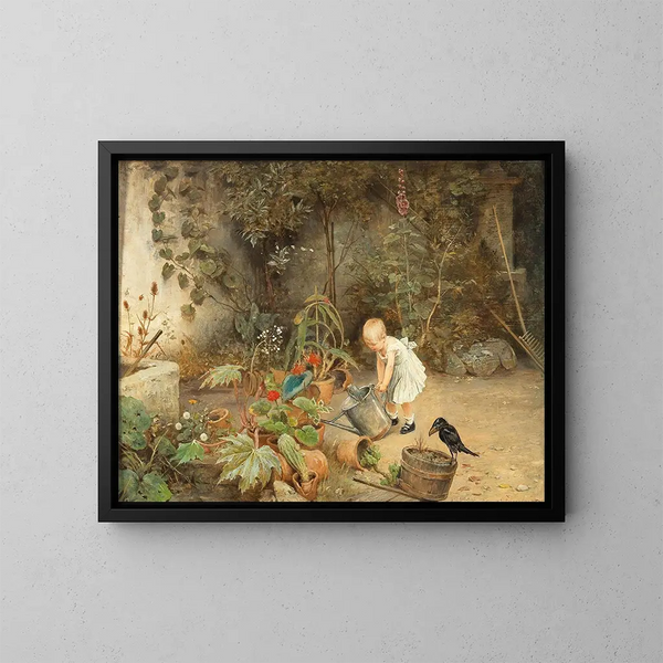 El pequeño jardinero - Carl Fröschl — cuadro enmarcado en la pared