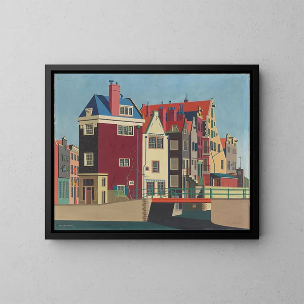 Rokin en Ámsterdam - Carl Grossberg — cuadro enmarcado en la pared