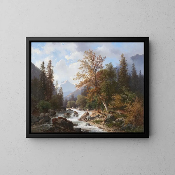 Ruisseau de montaña à Ramsau - Carl Hasch — cuadro enmarcado en la pared