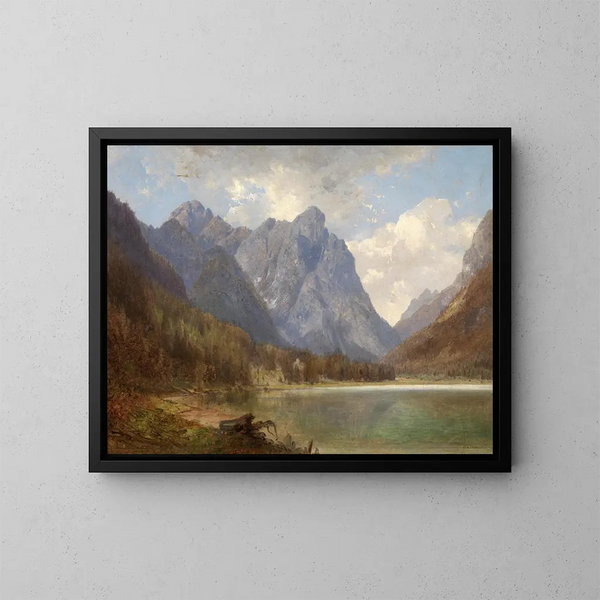 Lago de Toblach - Carl Hasch — cuadro enmarcado en la pared