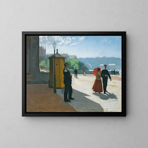 Soldados frente al Museo Nacional de Estocolmo - Carl Hedelin — cuadro enmarcado en la pared