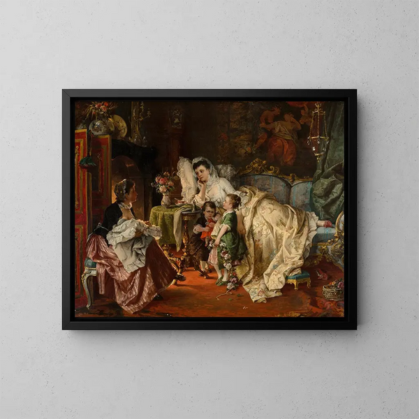 La nouvelle mère - Carl Herpfer — cuadro enmarcado en la pared