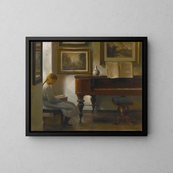 Niña en un interior - Carl Holse — cuadro enmarcado en la pared
