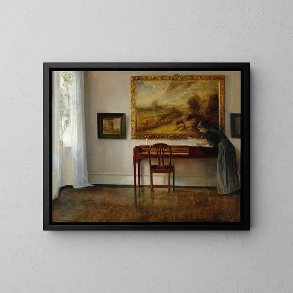 interior con pintura - Carl Holse — cuadro enmarcado en la pared