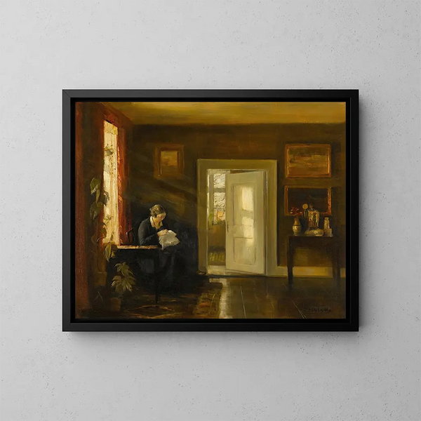 Couture cerca de la ventana - Carl Holse — cuadro enmarcado en la pared