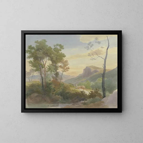 Paisaje de montaña italiano - Carl Hummel — cuadro enmarcado en la pared