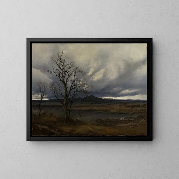 Paisaje con tormenta que se levanta - Carl Julius von Leypold — cuadro enmarcado en la pared