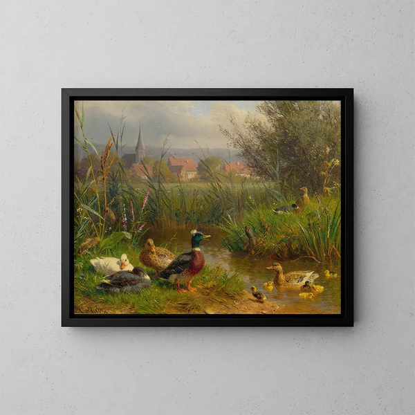 Patos - Carl Jutz — cuadro enmarcado en la pared