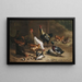 Poultry in a barn interior - Carl Jutz the Elder — framed artwork on a wall