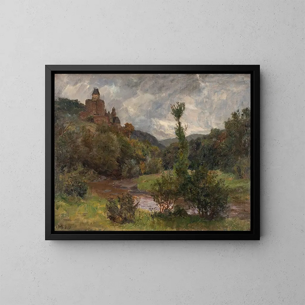 Castillo de Brresheim en la Eifel - Carl Jutz el Joven — cuadro enmarcado en la pared