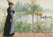 Karin al borde del mar - Carl Larsson — vista de la obra